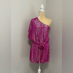 Show Me Your MuMu Pink One-Shoulder Mini Dress